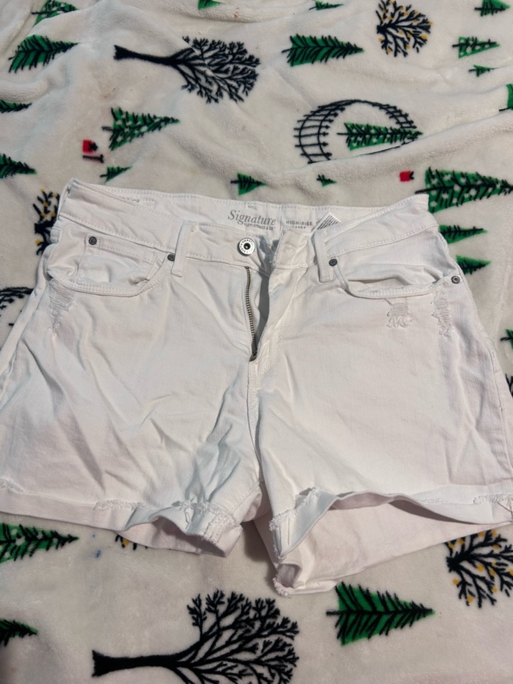 Levi's White Jean Shorts - Classic Five-Pocket Style